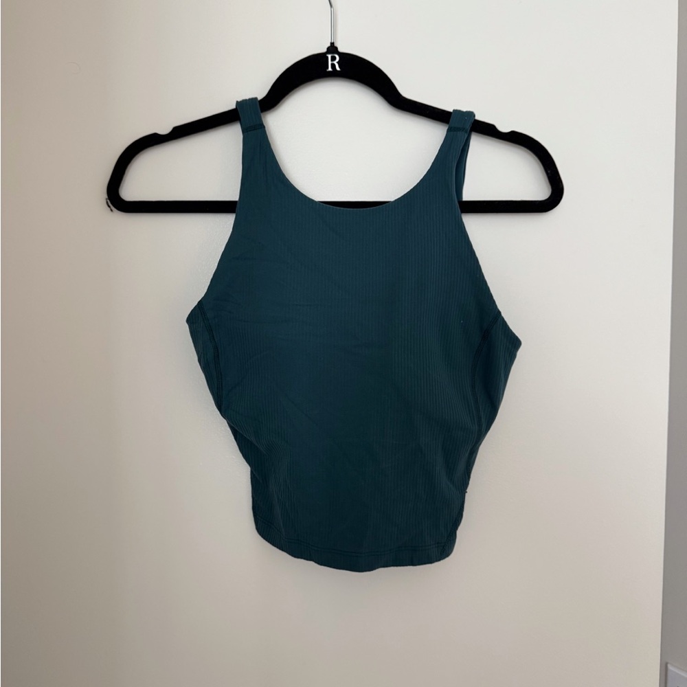 Lululemon Athletica Blue Fitted Crop Tank Top